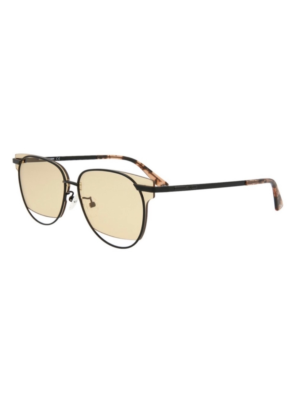 McQ Alexander McQueen Black & Orange Cutout Core Square Sunglasses 65mm Lens